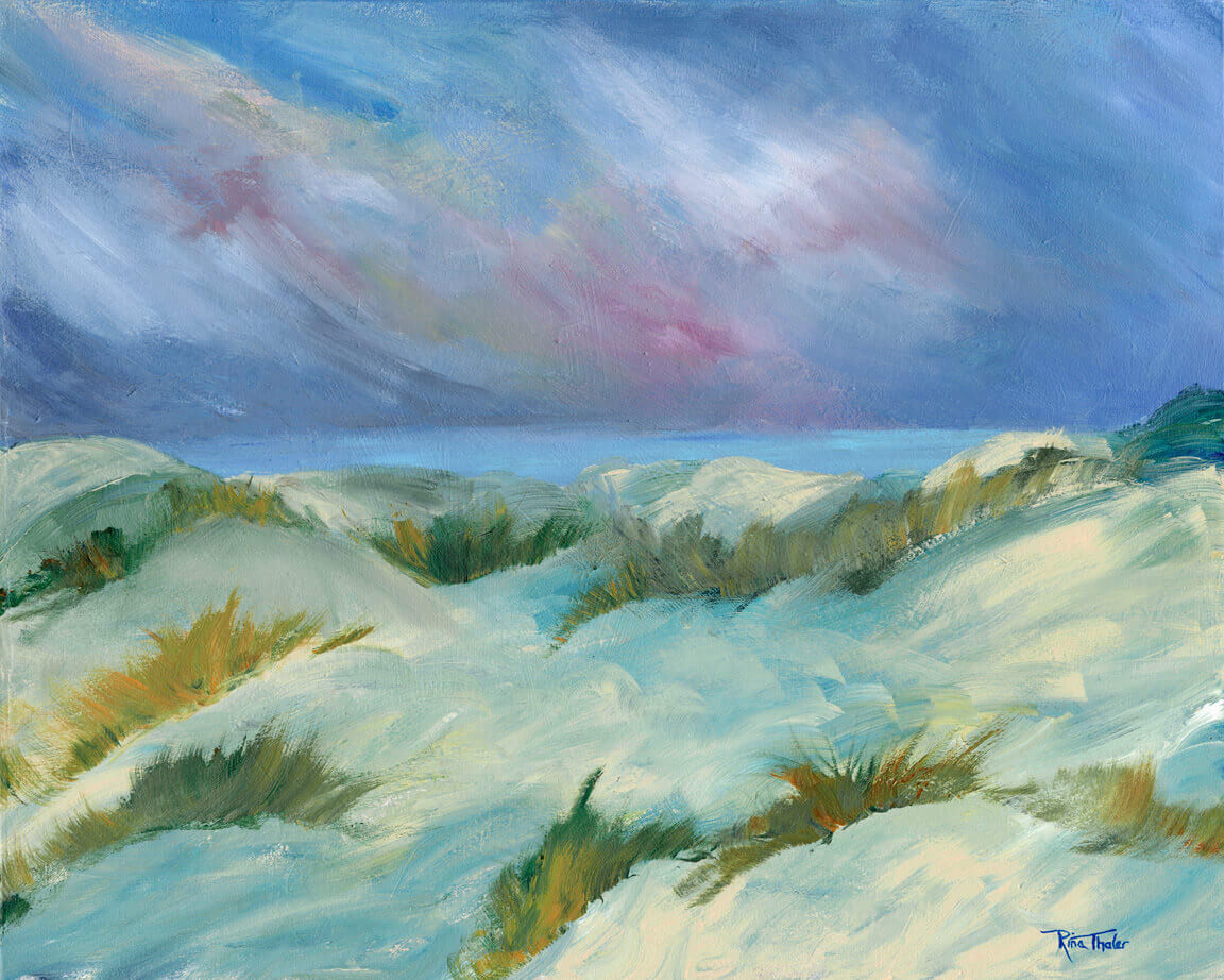 Fenwick Dunes - Acrylic Landscape Painting by Ocean City Artist Rina Thaler