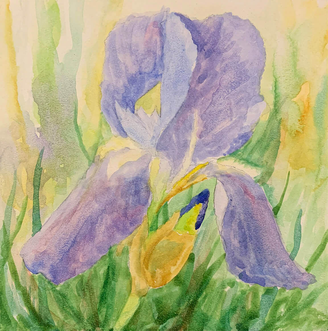 Iris Watercolor Painting