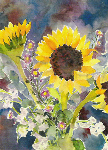 Sunflower Majesty Watercolor Painting